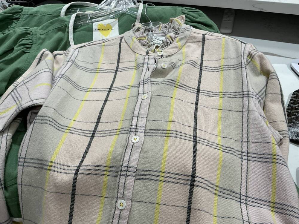 NEW KERRI ROSENTHAL women's mia ruffle shirt